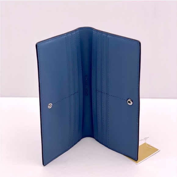 Michael Kors Reed Large Snap Bifold Wallet Denim Color - Picture 7 of 14